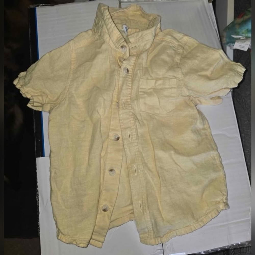 Boys Yellow Button-Up Shirt